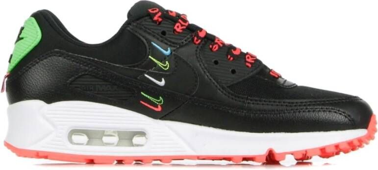 Nike Zwarte lage schoen met Flash Crimson Multicolor Dames