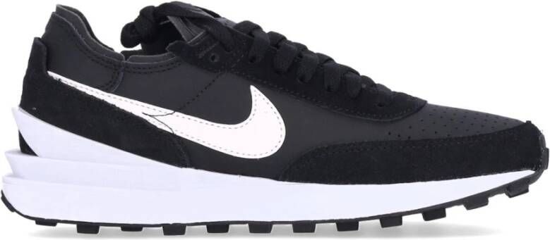 Nike Zwarte lage sneaker met leren swoosh Black Heren