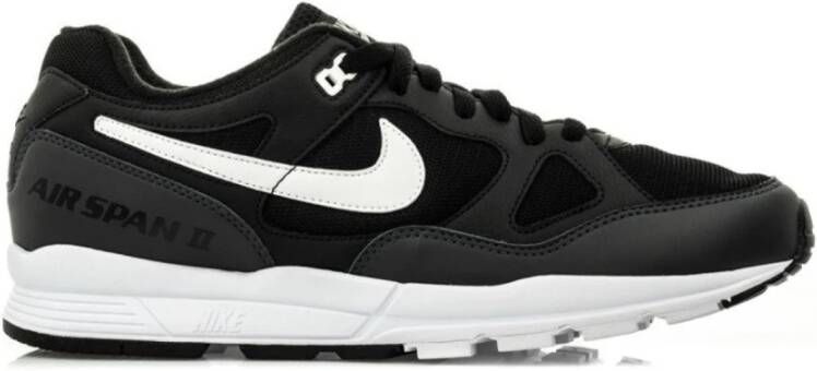 Nike Zwarte Leren Sneakers Air Span 2 Black Heren