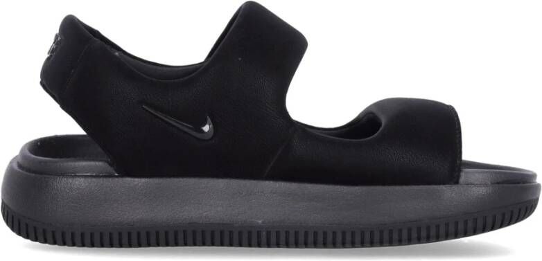 Nike Zwarte Rubberen Sandaal met Gevormd Ontwerp Black Dames