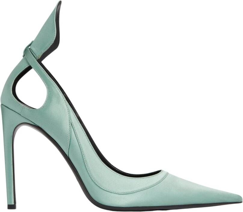 Nina Ricci Satijnen Pumps MET Strik Green Dames