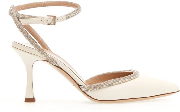 Ninalilou Ivoor Strass Slingback Hakken Beige Dames