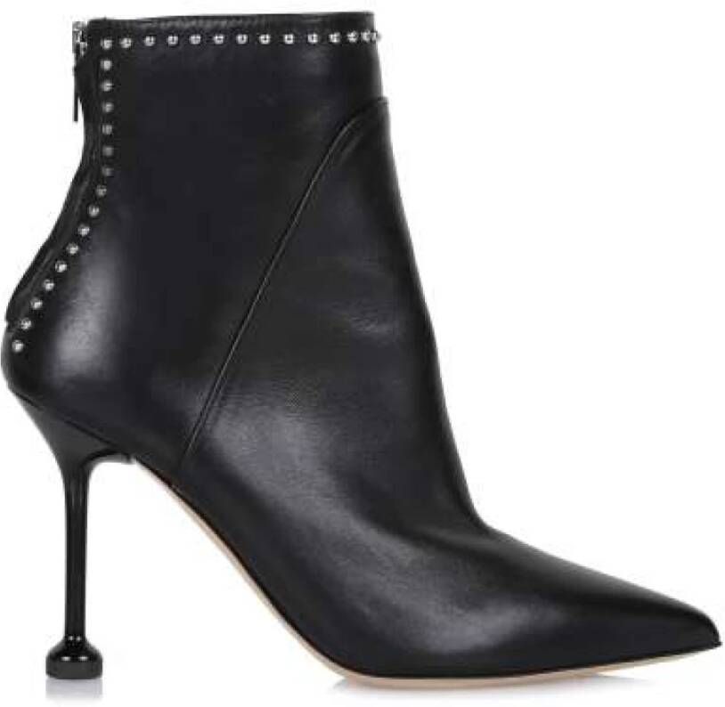 Ninalilou Studded Leren Enkellaars Zwart Black Dames