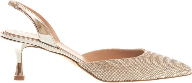 Ninalilou Zilveren Strass Slingback Hakken Gray Dames