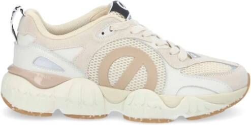 No Name Nylon Suede Mesh Oversized Sneakers Beige Heren