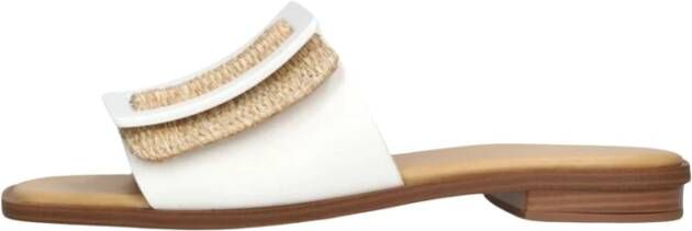 Noa Harmon Dames Leren Slippers Stijlvolle Zomer White Dames