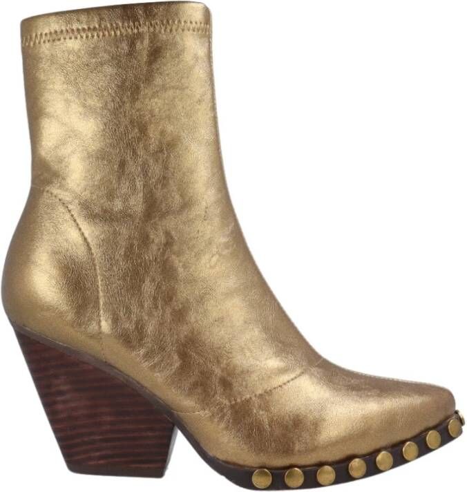 Noa Harmon Gouden Cowboy Boot met Stud Details Yellow Dames