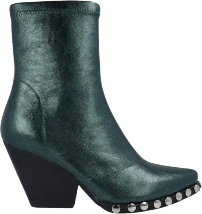 Noa Harmon Metallic Groene Cowboy Laars met Studs Green Dames