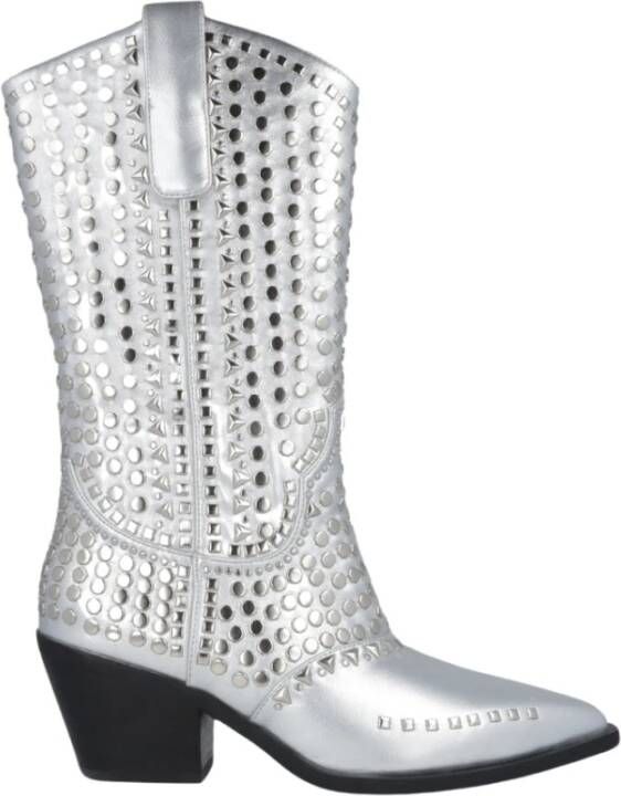 Noa Harmon Metallic Studded Boot Gray Dames