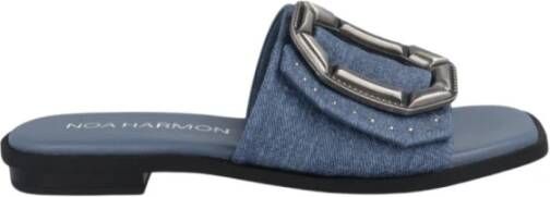 Noa Harmon Platte sandaal met studs en gesp Blue Dames
