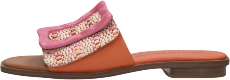 Noa Harmon Trendy Oranje Slippers met Multi-color Bovenwerk Multicolor Dames