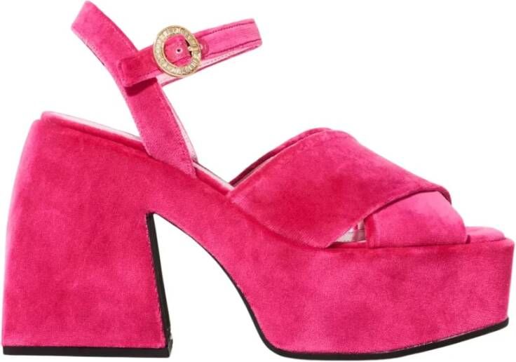 Nodaleto Roze Plateau Sandalen met Decoratieve Gesp Pink Dames