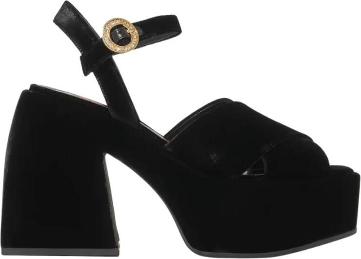 Nodaleto Zwarte platform sandalen Bulla Joni Black Dames