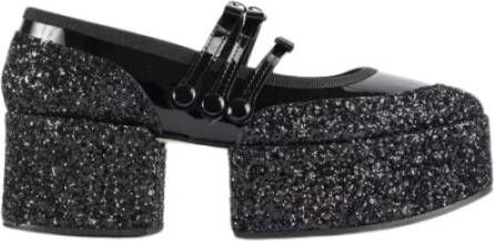 Noir Kei Ninomiya Zwarte Glitter Platform Mary Janes Black Dames