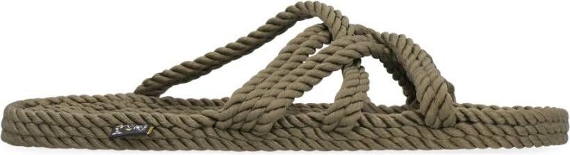 Nomadic State of Mind Rope sandalen met geweven raffia rand Green Dames