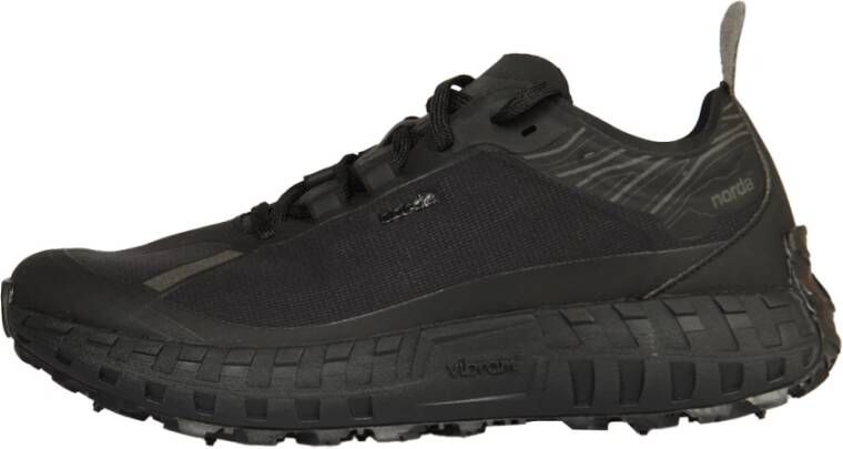 Norda Zwarte Sneakers Bio-Dyneema Veters Logo Black Heren