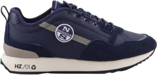 North Sails Blauwe Sneakers van Gerecycled Nylon met Suède Details Blauw Heren