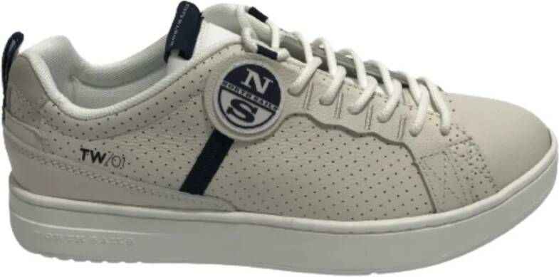 North Sails Premium Leren Witte Sneakers Tw-01 White Heren