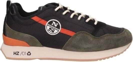 North Sails Sneakers van gerecycled nylon met suède details Zwart Heren