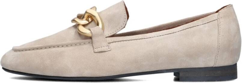 Notre-v Beige Suède Mocassins met Gouden Detail Beige Dames