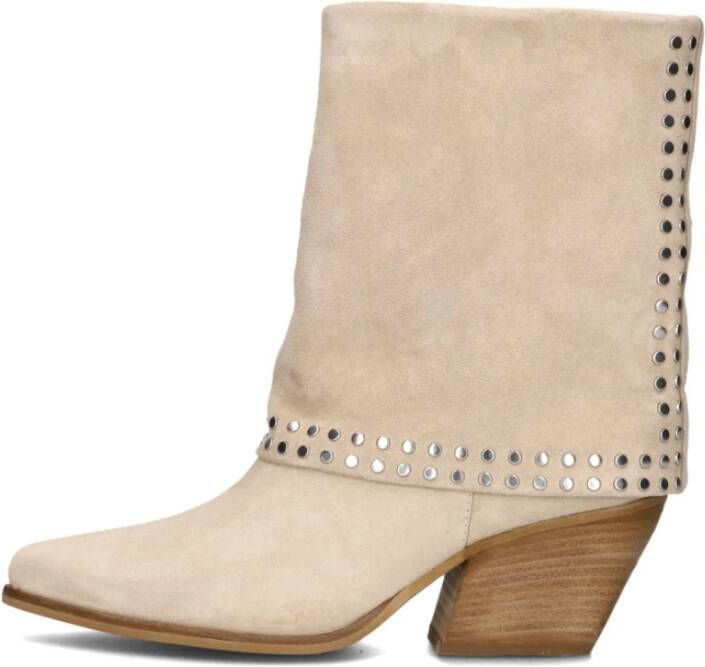 Notre-v Beige Suède Western Enkellaarzen Beige Dames