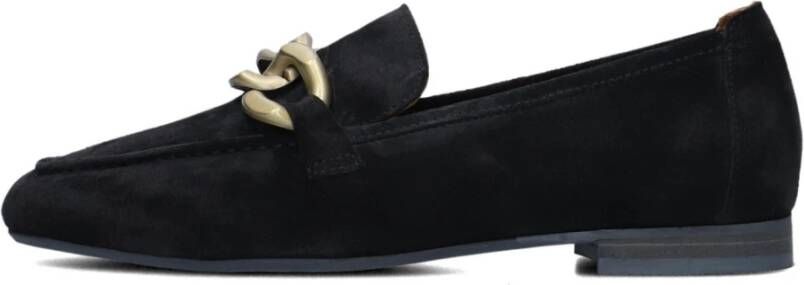 Notre-v Blauwe Suède Loafers met Gouden Detail Blue Dames