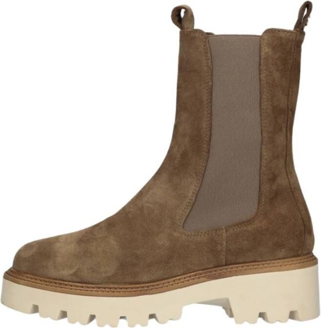 Notre-v Chunky Chelsea Boot Trend Brown Dames