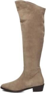 Notre-v Hoge Laarzen voor Dames in Taupe Beige Dames