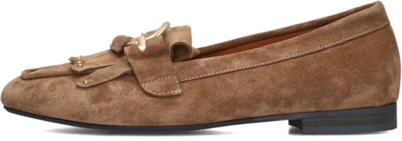 Notre-v Kameel Mocassins met Trendy Touch Brown Dames