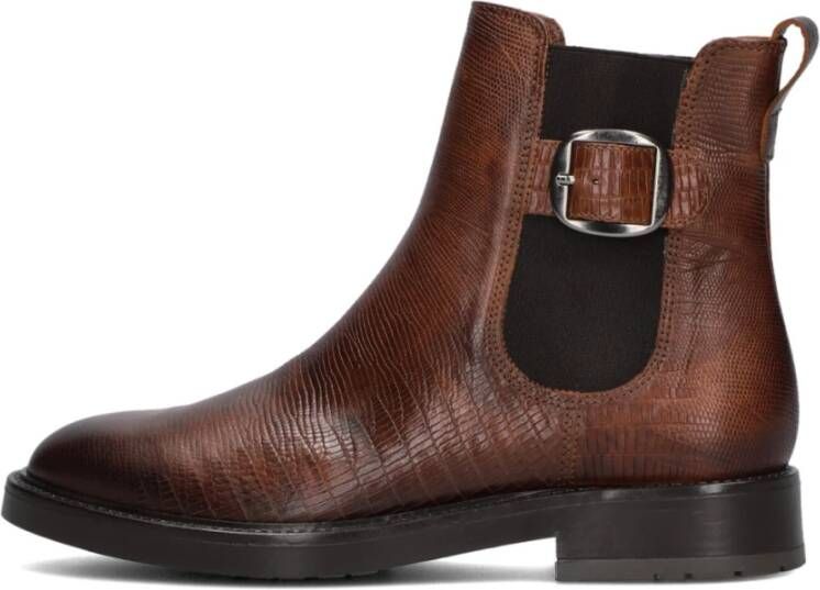 Notre-v Stijlvolle Cognac Chelsea Boots Brown Dames