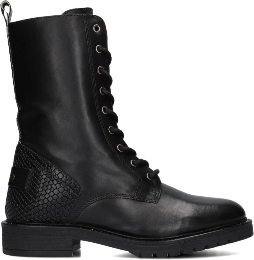 Notre-v Stijlvolle zwarte veterschoenen Black Dames