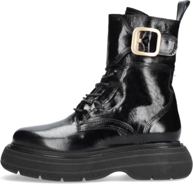 Notre-v Zwarte Hoge Veterboots An133 Black Dames