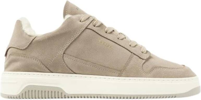 NUBIKK Lage Sneakers Heren Basket Court Fur Maat: 45 Materiaal: Suède Kleur: Taupe