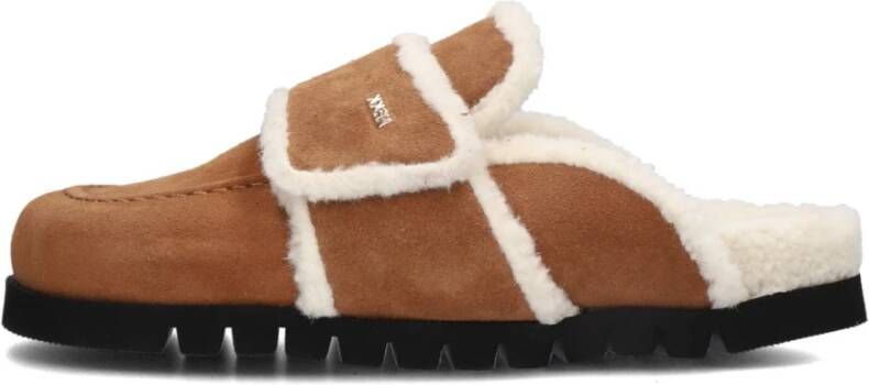 Nubikk Cognac Teddy Fur Slides Brown Dames