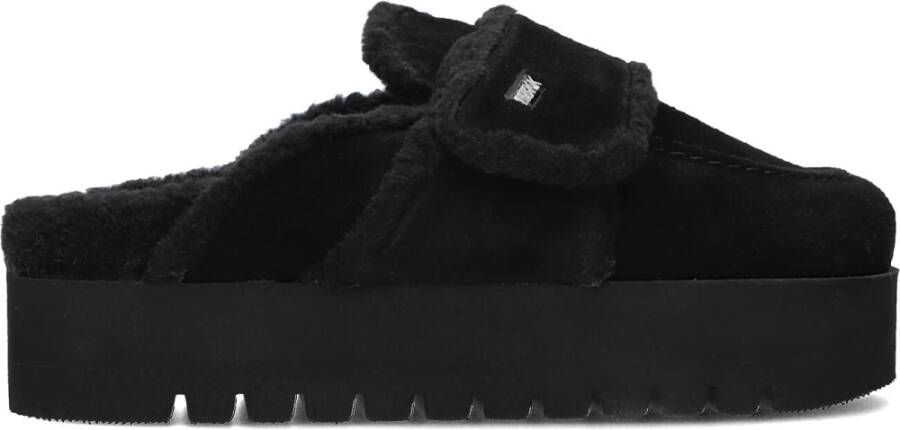 Nubikk Dames Teddy Fur Instappers Black Dames