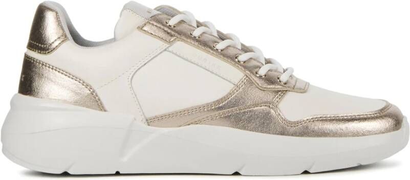 Nubikk Roque Road Wave Women White Gold Lage sneakers