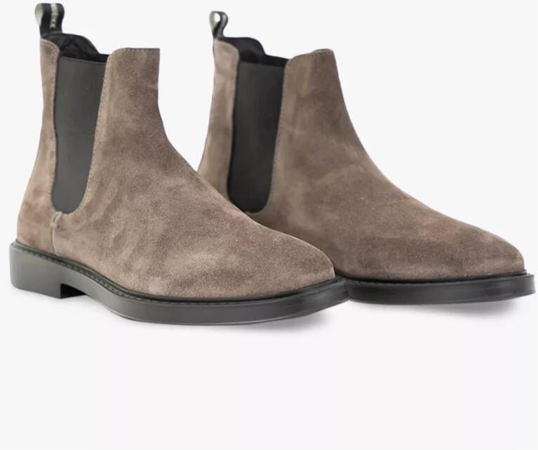 Nubikk Handgemaakte Chelsea Boots met Elastische Panelen Gray Heren