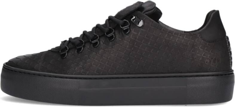 Nubikk Klassieke Zwarte Python Sneakers Black Heren