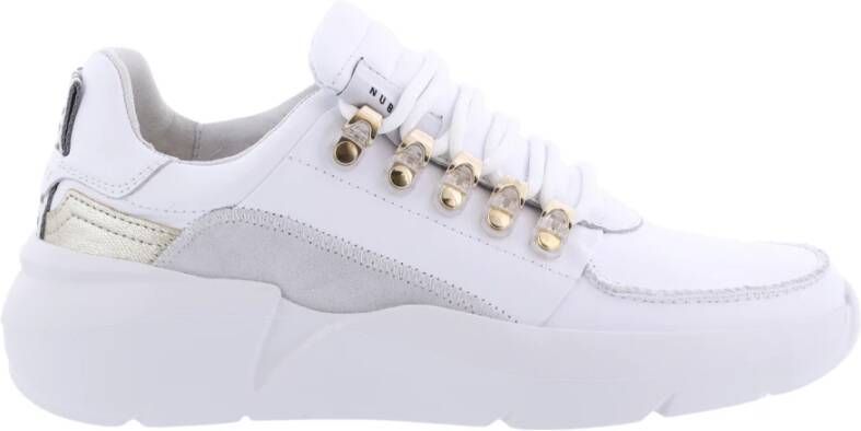 Nubikk Roque Roman Women White Gold Combi Lage sneakers