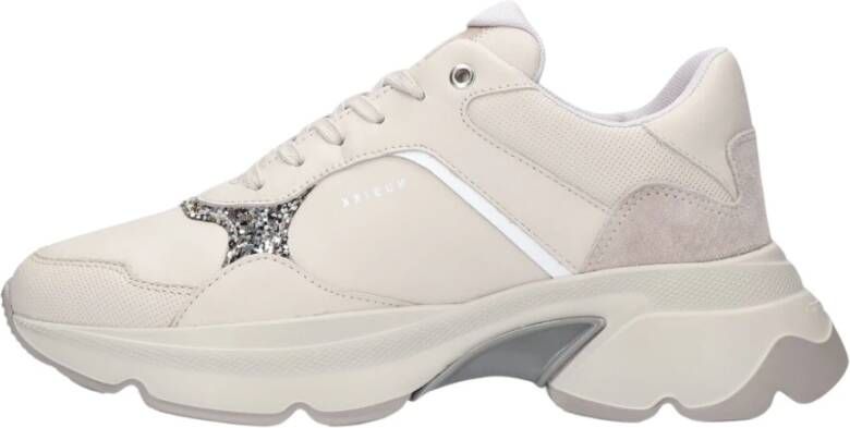 NUBIKK Lage Sneakers Dames Ross Jaden Maat: 37 Materiaal: Leer Kleur: Taupe