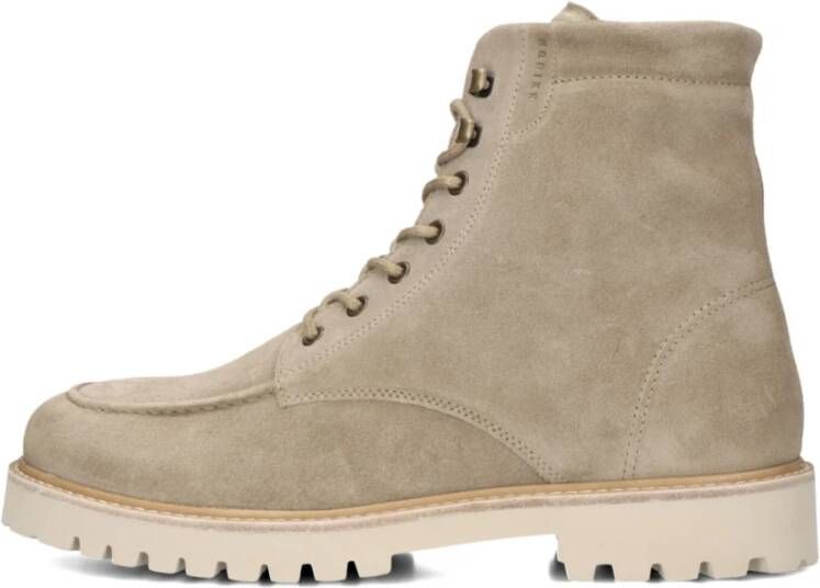 Nubikk Taupe Suède Veterschoenen voor Heren Beige Heren