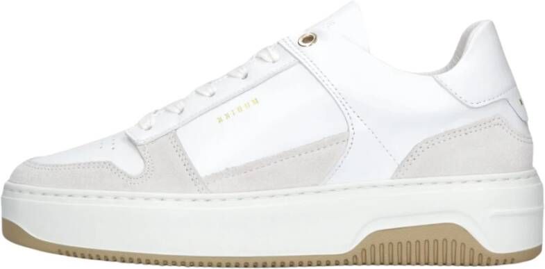 NUBIKK Lage Sneakers Dames Basket Court Dames Maat: 39 Materiaal: Leer Kleur: Wit