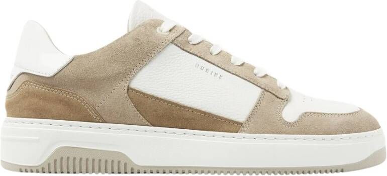 Nubikk Witte Leren Court Sneakers Beige Heren