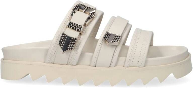 Nubikk Witte Leren Sandalen Lauren Taro II Beige Dames