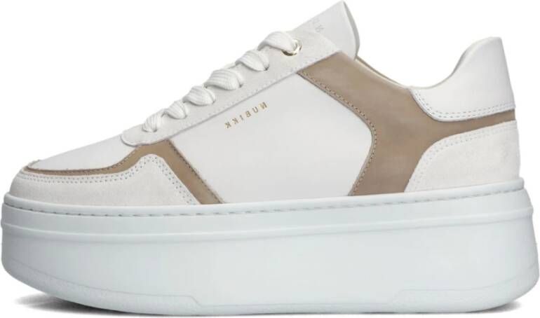 NUBIKK Lage Sneakers Dames Bayou Platform Maat: 42 Materiaal: Leer Kleur: Wit