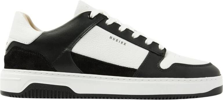 Nubikk Zwart Wit Basket Court Sneakers Black Heren