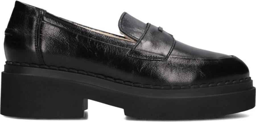 Nubikk Zwarte Bont Loafer Dames Instapper Black Dames