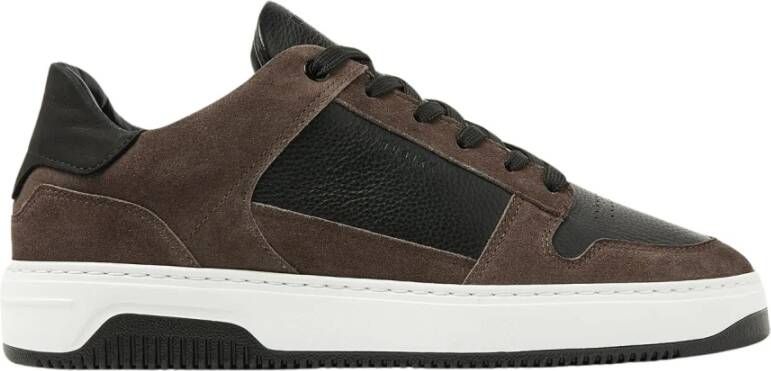 Nubikk Zwarte Court Sneakers Brown Heren