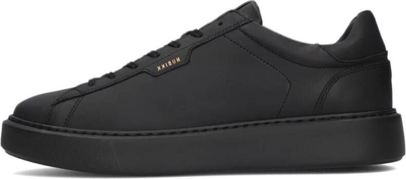 Nubikk Zwarte leren lage sneakers Black Heren