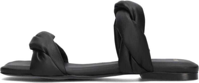 Nubikk Zwarte Leren Twist Sandalen Black Dames